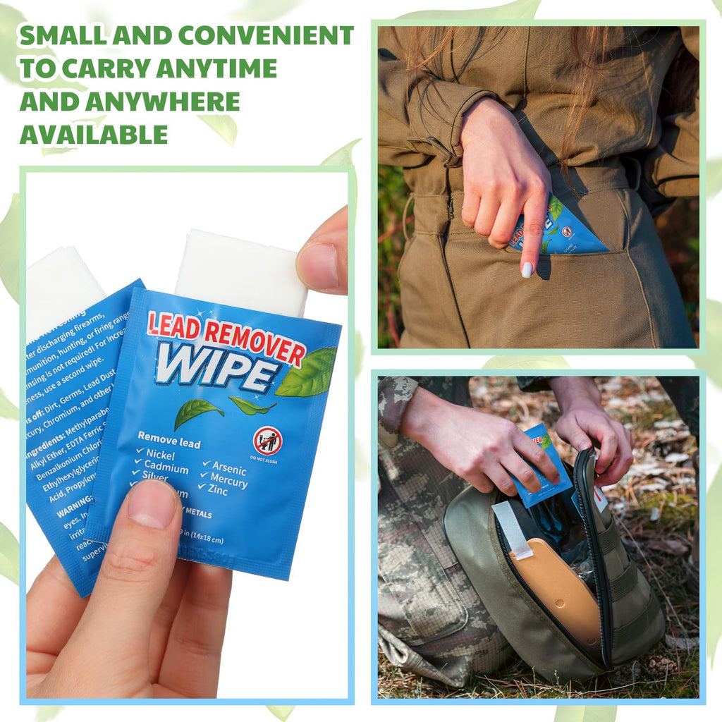Heigble 100 Pack Lead Remover Wipes for Shooting Hand&Surface Cleaning Wipes Effectively Removes Lead, Dust, Oil&Grime Individually Wrapped Wipe for Shooting Ranges, Hunting, Industrial Use (Blue)