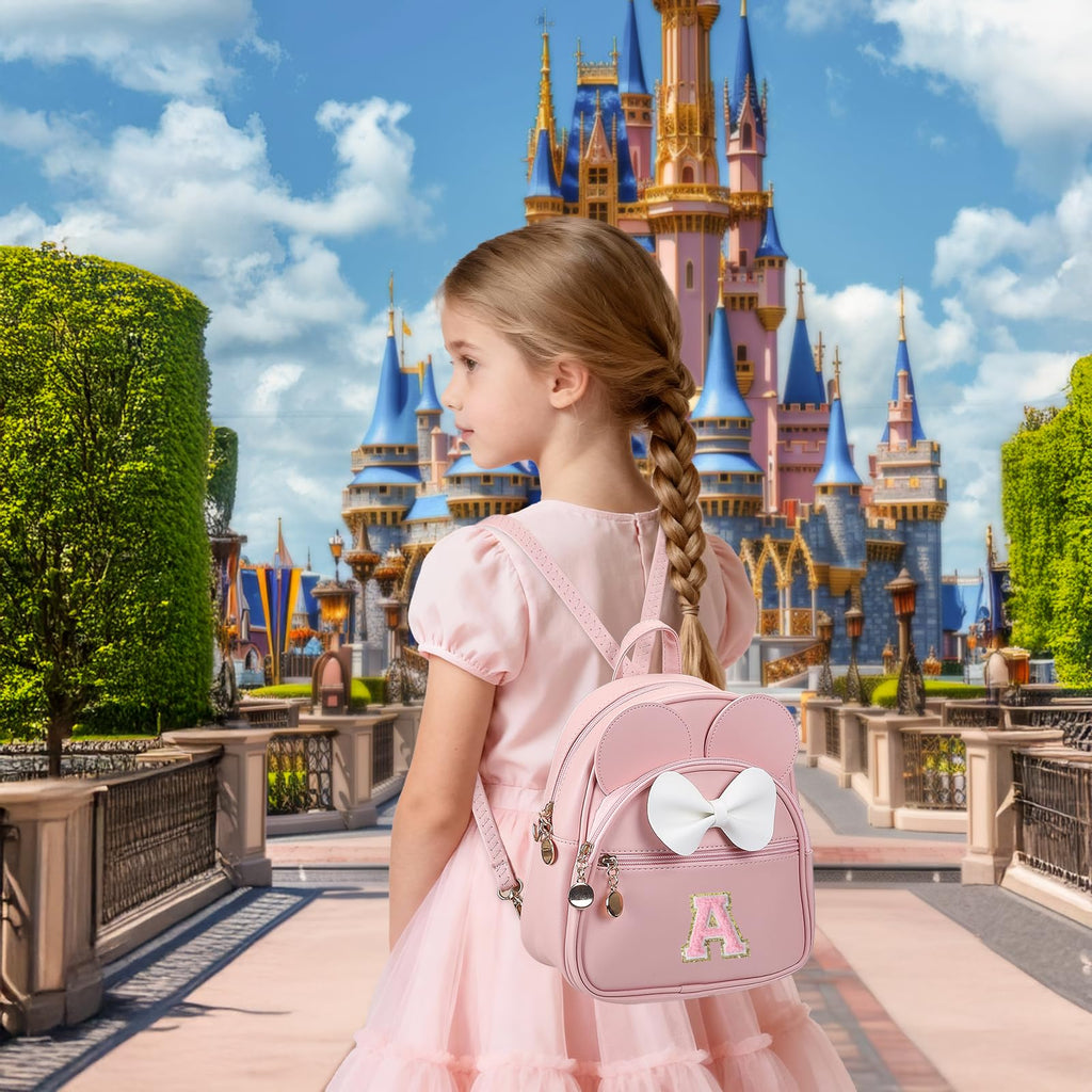VLJTM Birthday Gift for 2 3 4 5 6 7 8 9 10 Year old Girls Personalized Initial Toddler Mini Backpack Purse for Kids-Pink-A
