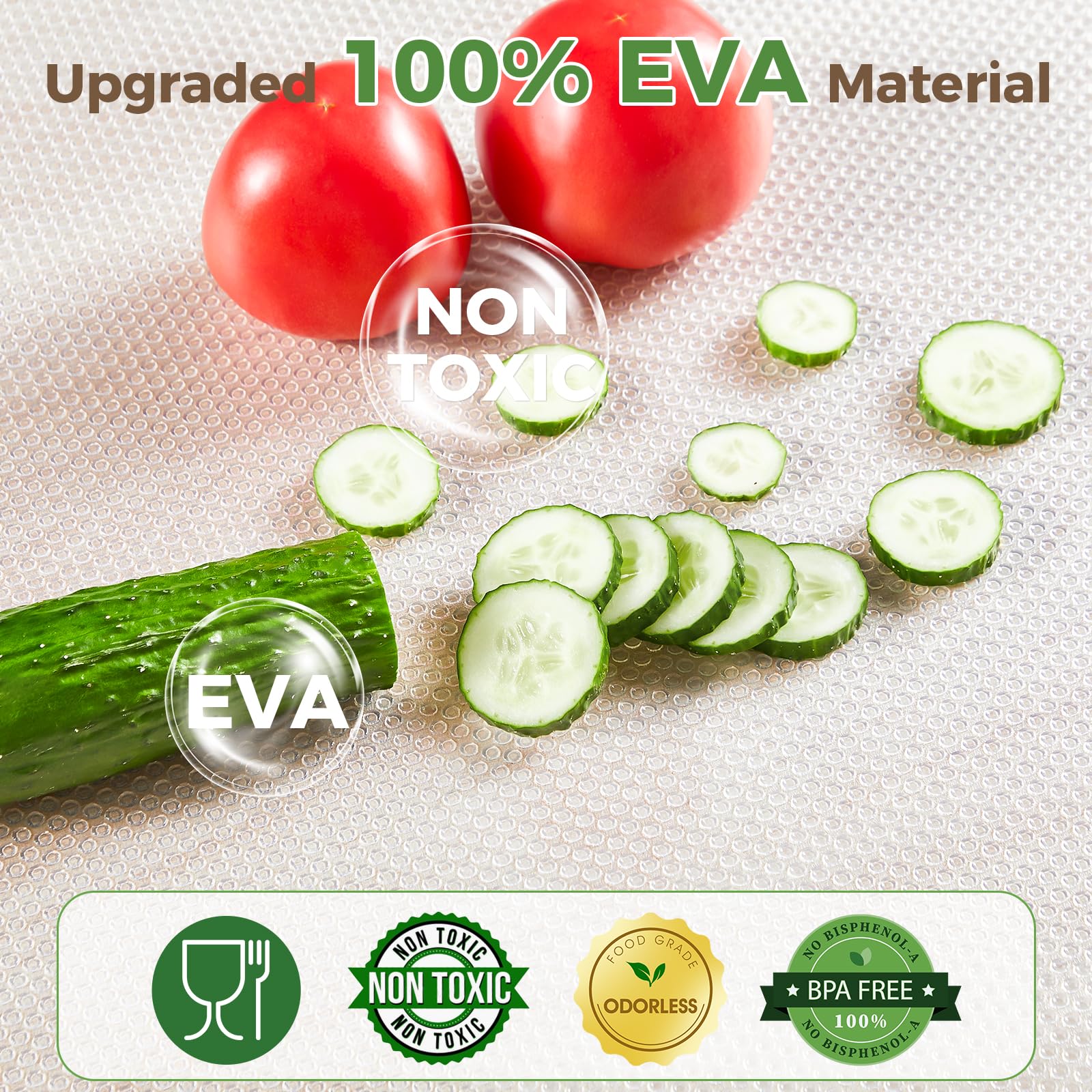 ALIUNI 100% EVA Shelf Liner for Kitchen Cabinet, 24" x 360" Drawer Liners Non Adhesive Non Slip Waterproof Plastic Paper, Dresser Pantry Bathroom Refrigerator Protector, Clear