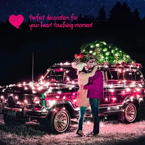 Christmas Pink Mini String Lights - 100 Count Waterproof Fairy Lights for Indoor/Outdoor Decor | 25 Feet