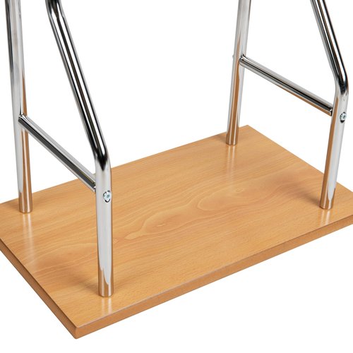 Mind Reader Valet Stand, Clothes Rack, Clothing Organizer, Jacket Hanger, Metal, Wood, 19.75"L x 11.75"W x 43"H, Silver