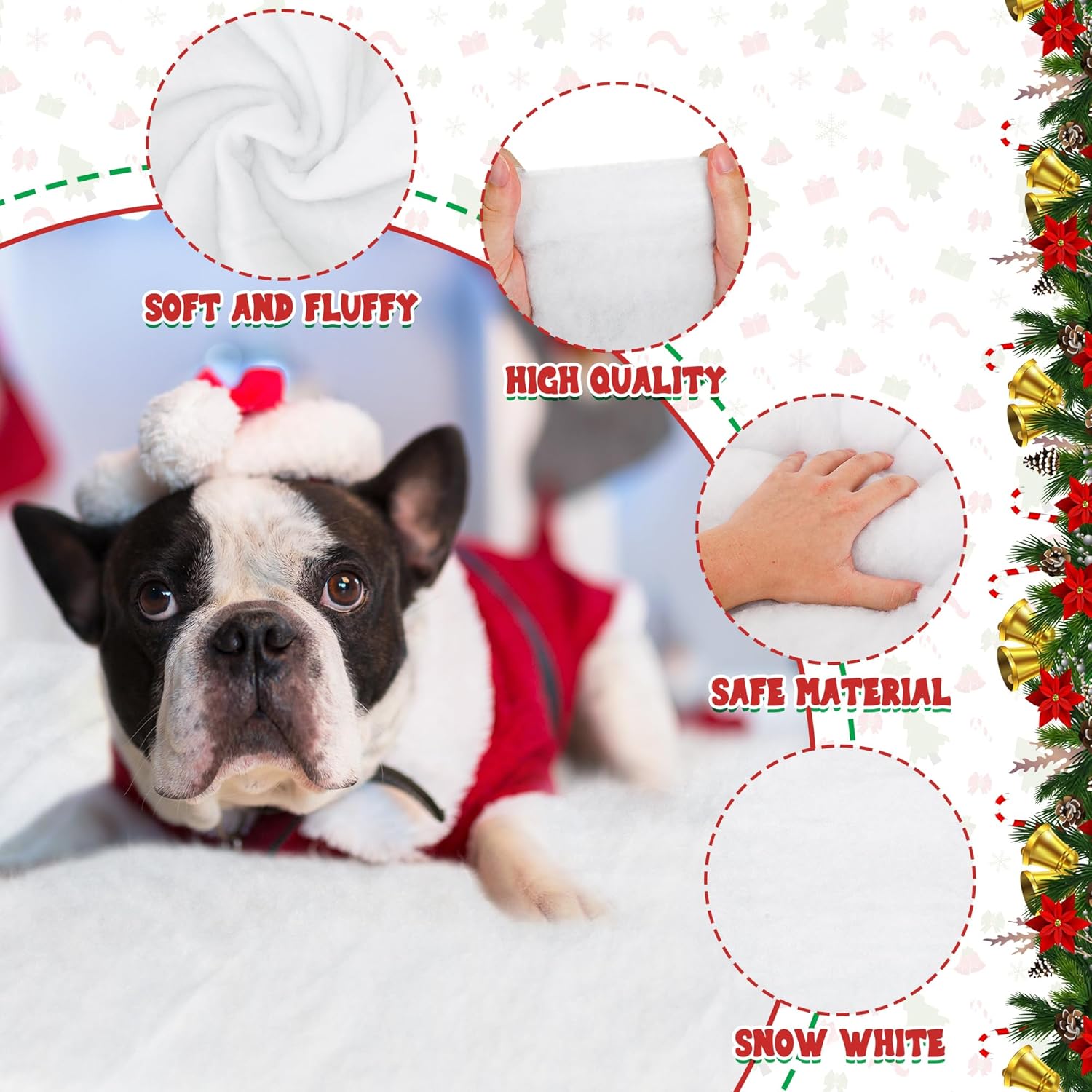 QZYL Christmas Snow Blanket Roll - 3x8FT White Decor for Holiday Decorations & Winter Themes