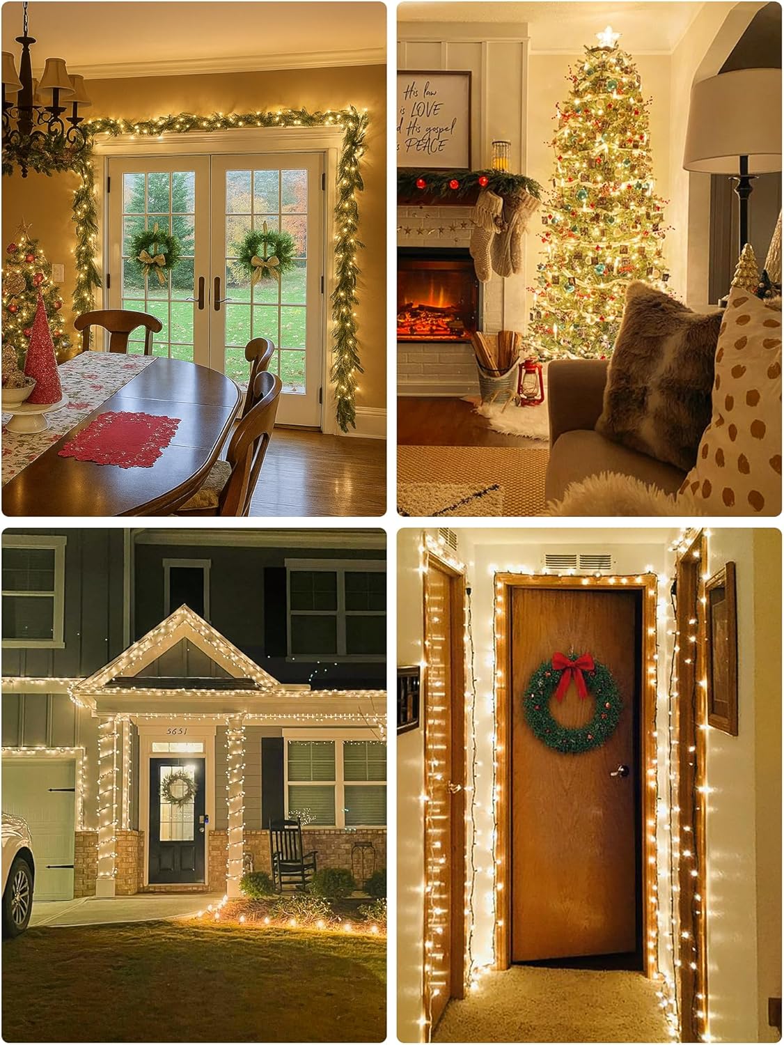 Woohaha Christmas Lights - 2 Pack 13ft 50 Count Warm White Mini String Lights | Connectable Indoor/Outdoor Decor