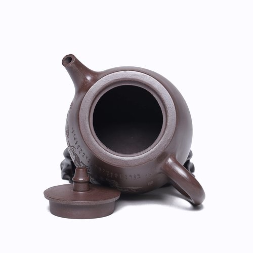 SILINE Zisha Large Tea Pot 14.2 Oz,Chinese Genuine Yixing Clay HandmadeTeapot with Filter,Infuser Kung Fu Loose Leaf Tea Maker -Zini Purple Clay