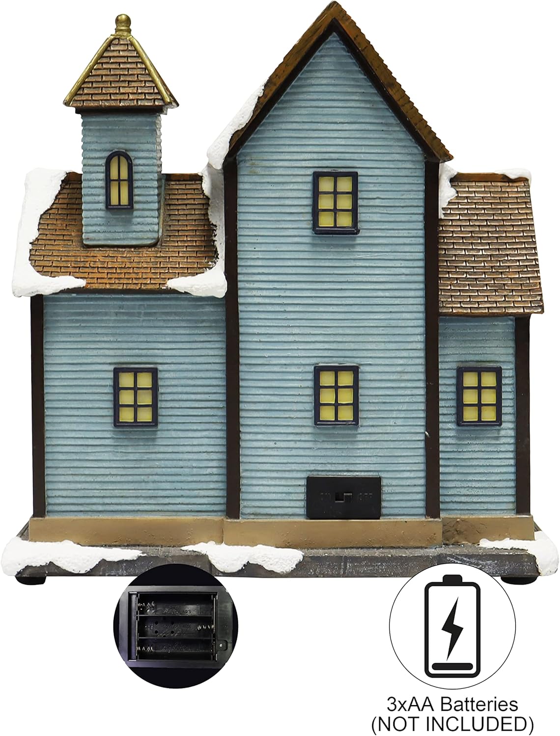 Moments In Time Christmas Village Building - LED Bed and Breakfast | Battery Operated (8.5" H x 8.3" W x 5.5" D)