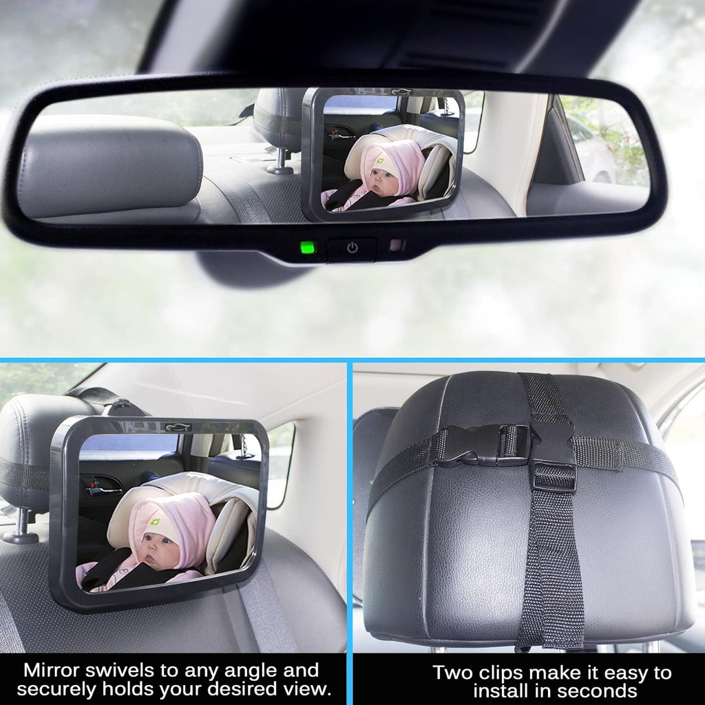 Shynerk Baby Car Mirror - Safety Rear-Facing Infant Seat Mirror with 360° Rotation & Shatterproof Design