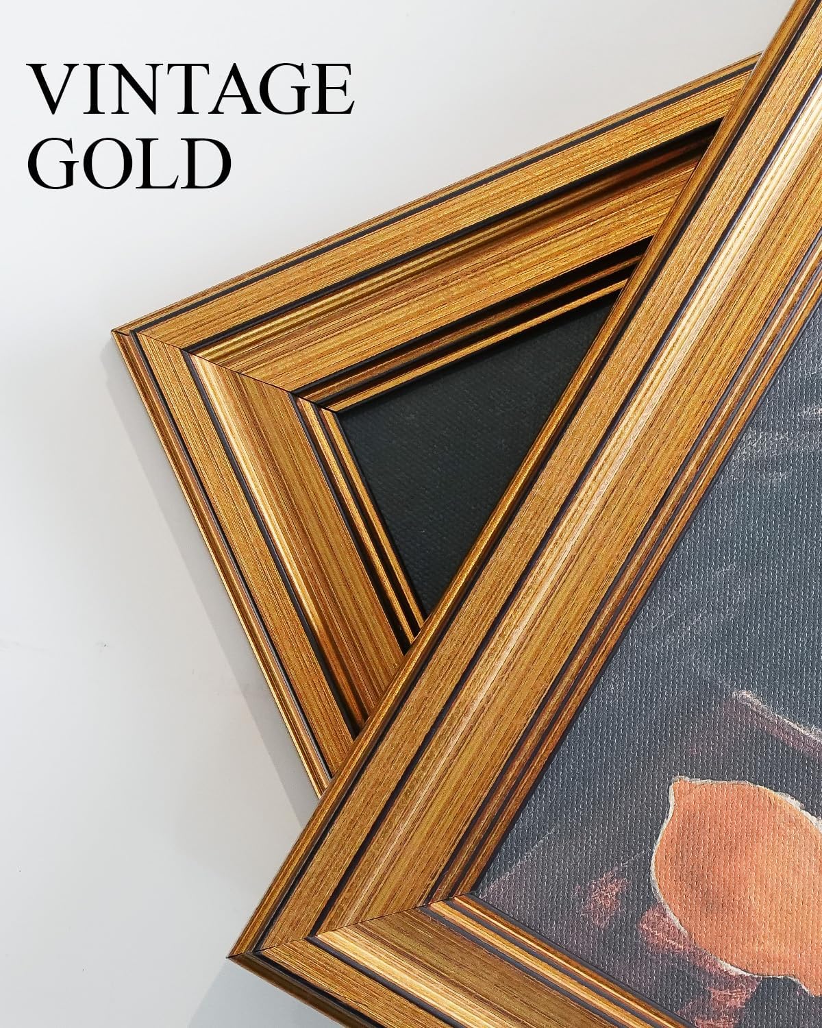 VIYYIEA Vintage Gold Framed Canvas Prints - Rustic Still Life Oranges Wall Art | 8x10 Inch for Kitchen & Dining Room
