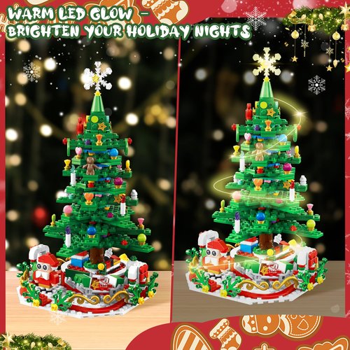Coovernier Advent Calendar 2025, Christmas Countdown Building Set with LED Light & 2 Play Modes, 24-Day Holiday Activity for Kids & Adults, Creative Christmas Gift for Ages 6+