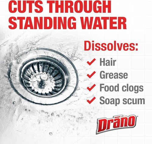 Drano Max Gel Drain Clog Remover - Fast-Acting Solution for Hair, Grease & Food Blockages | 80 Oz