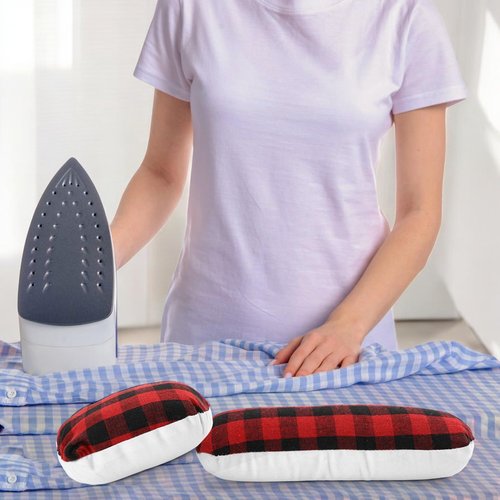 Sewing Ham Pressing Ham for Tailors, Solid Seam Roll Set, Cushion Tool for Ironing Heat Insulation Pad, Sleeve, Collar, Curved, Darts, Body Seam Ironing Accessories, Red and Black Plaid