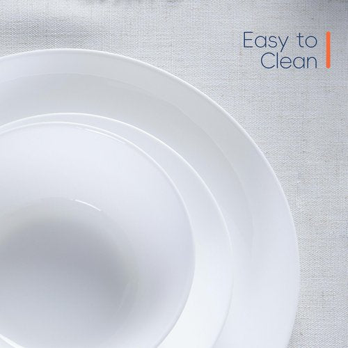 Dinnerware Sets for 6, LaGlint 18 Pieces Opal Glass Plates and Bowls Set, Dishwasher and Microwave Safe Dish Dinning Ware, Chip and Scratch Resistant Dishware White