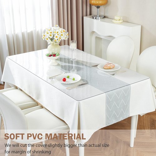 LovePads Clear Desk Mat 19 x 39 Inch, 1.5mm Thick Clear Table Protector, Waterproof Plastic Table Cover Protector, PVC Desk Protector Mat, Vinyl Desk Cover for Desktop, Coffee & Dining Table