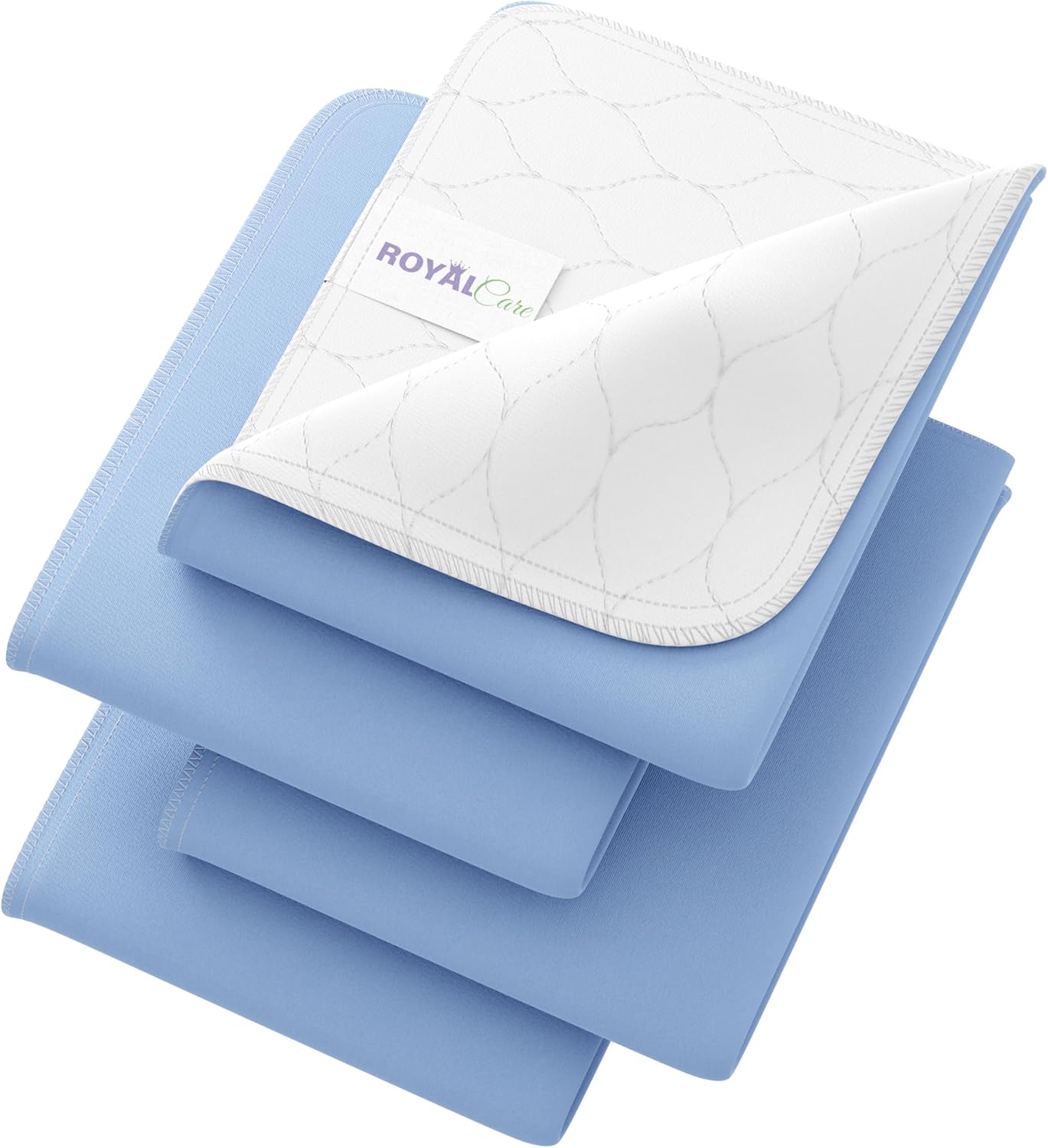 Skiennix Incontinence Bed Pads - Reusable Waterproof Underpads for Chairs & Mattresses - Highly Absorbent, Machine Washable - 34x36 Inches (Pack of 4), Blue