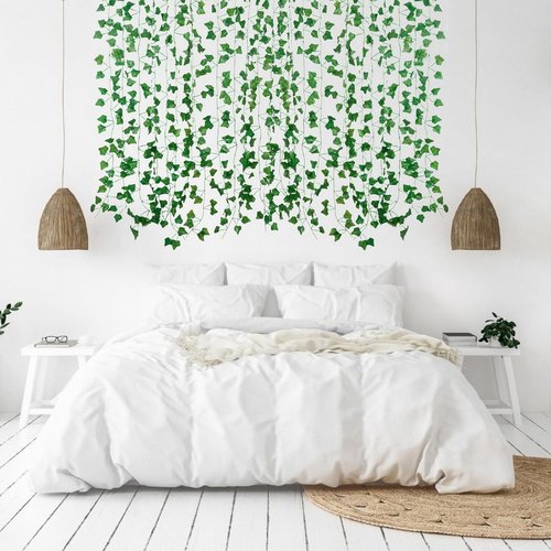 Freyalife Fake Vines - Aesthetic Artificial Ivy Leaves for Room Decor | 12 Pack, 84 Feet Greenery Garlands