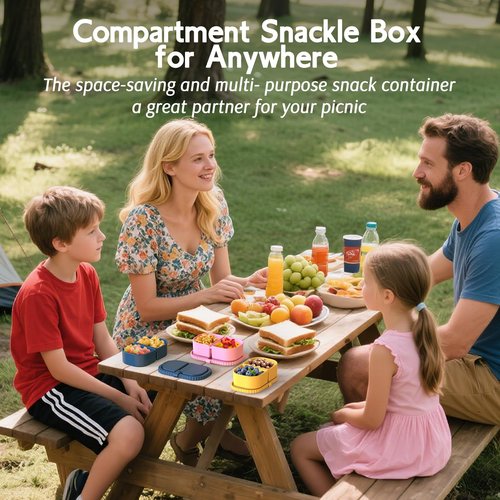 ICEROYCE 3 Pack Reusable Silicone Snack Containers with Lids, 2 Compartment Leakproof Food Storage Containers, BPA-Free Portable Snack Boxes for Lunch, School, Adults