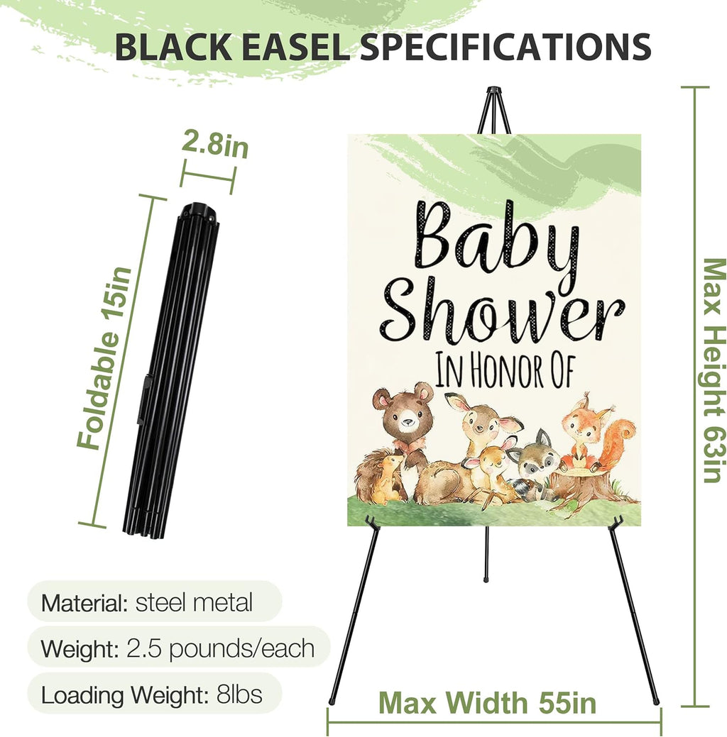 Regine Switzerland 63" Adjustable Metal Easel Stand - Perfect for Wedding Signs & Art Displays