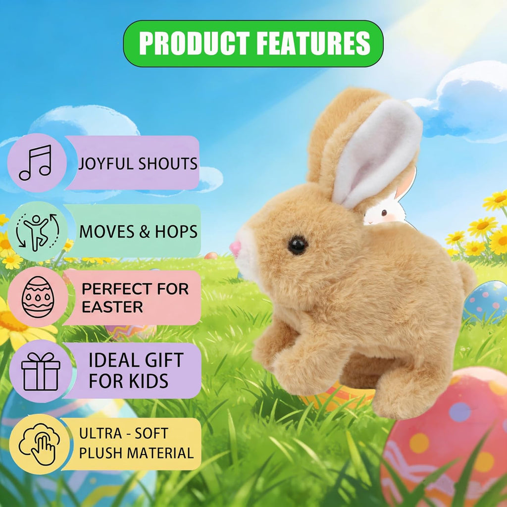 Skiennix Realistic Bunny Toy - Wiggling Ears & Twitching Mouth for Kids | Perfect Easter Gift