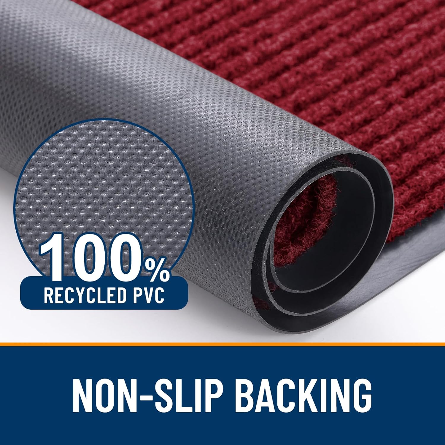 OLANLY Waterproof Heavy Duty Front Door Mat - Fade Resistant, Easy Clean, Low Profile | 29.5x17, Wine Red