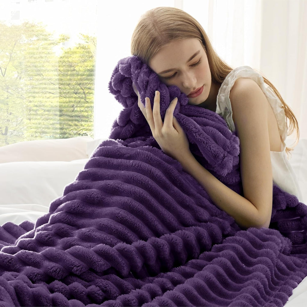 Bedsure GentleSoft Throw Blanket - Super Soft Cozy Purple Blanket for Couch, 50x70 Inches