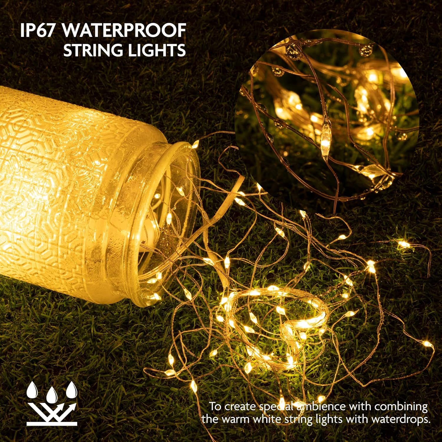 Skiennix 12 Pack Fairy Lights - Waterproof Battery Operated 7ft Copper Wire String Lights | Warm White for Weddings & Parties