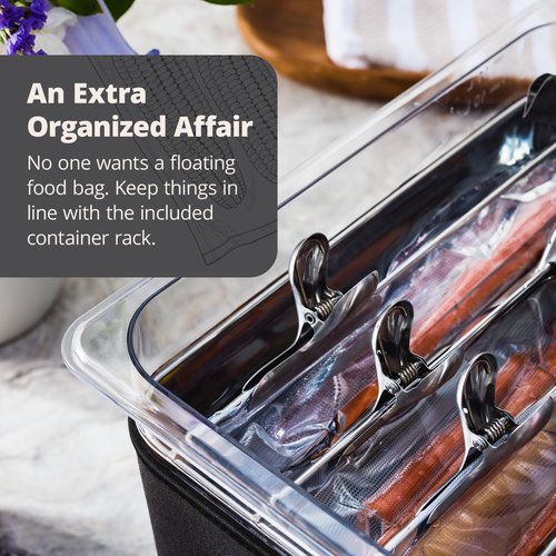 Greater Goods Sous Vide Container 12 Qt with Stainless Steel Rack, Insulation Sleeve, and Lid, (Onyx Black)