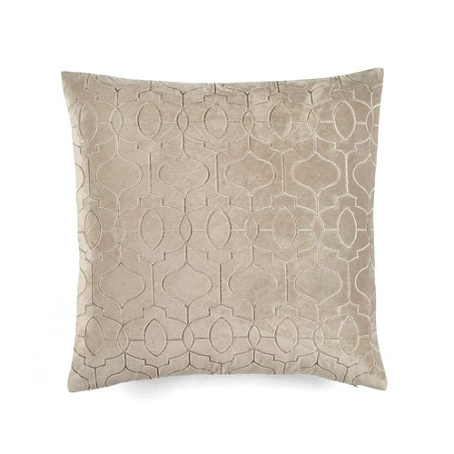 Lush Decor Velvet Geo Decorative Throw Pillow Cover, 20" W x 20" L, Taupe - Square Pillow Cover - Throw Pillows For Bed, Couch, Or Chair