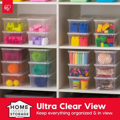 IRIS USA Storage Bins - 20-Pack Clear Stackable Shoe Boxes, 6 Quart, BPA-Free for Organized Closets & Classrooms