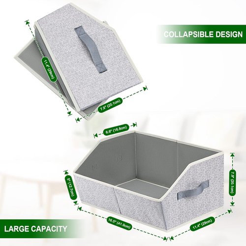 Homsorout Closet Organizers - Large Fabric Storage Bins with Handles | 6-Pack Shelf Organizer