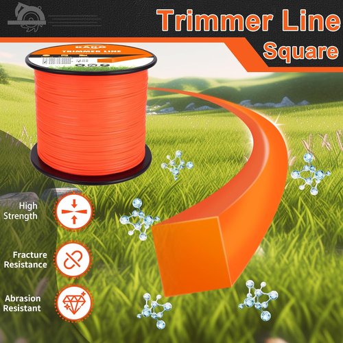 KAKO 130 Trimmer Line - Durable .130 Inch Square Weed Eater String | 720 Ft, 5 Lb for Commercial Use