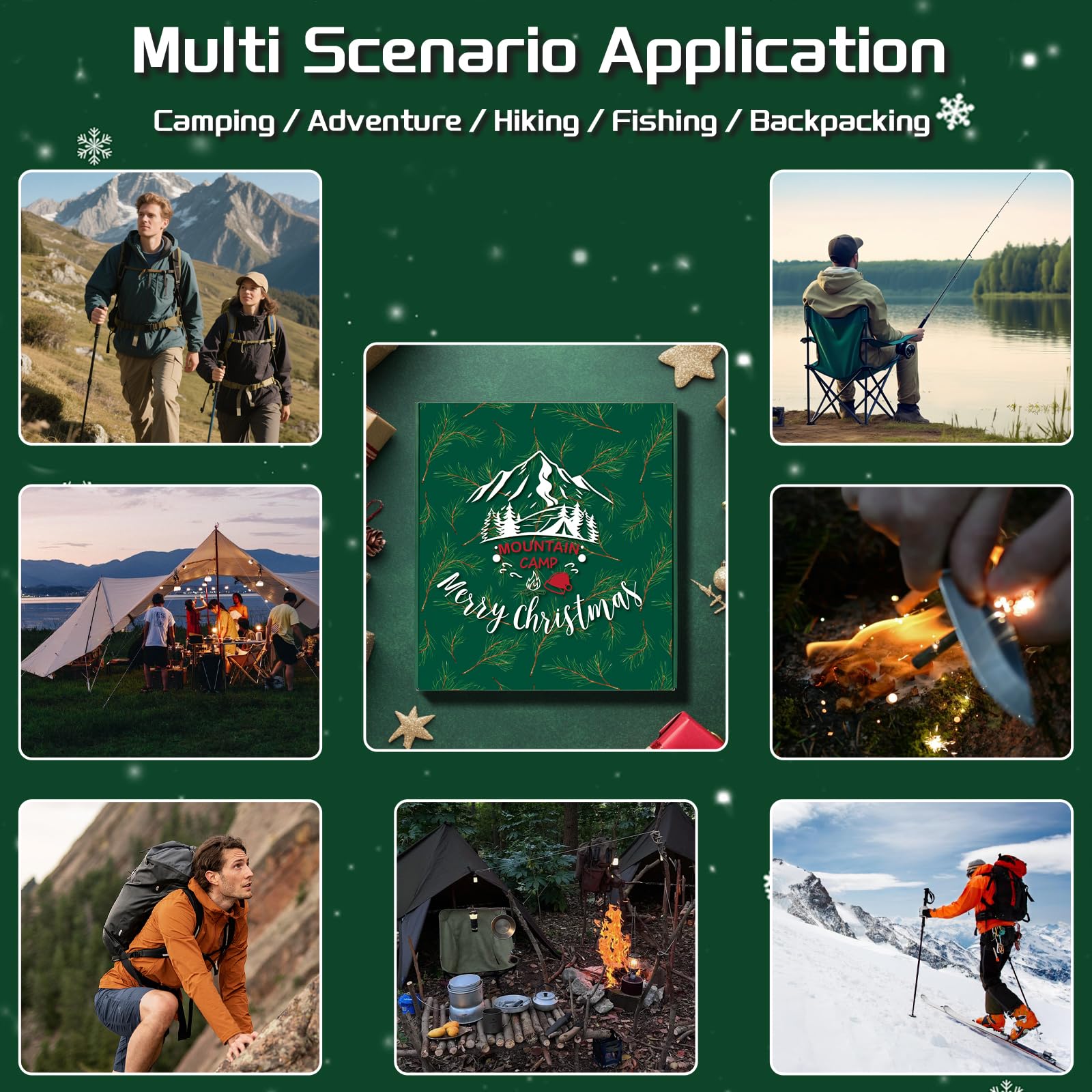Survival Kit Advent Calendar - 24 Days Christmas Countdown Calendar Emergency Survival Gears Gift for Men Teen Adult, 2025 Xmas Cool Gadgets for Outdoor Camping Fishing Hunting Adventure