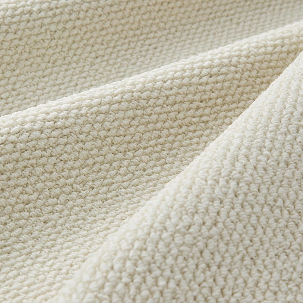 Bedsure 5x7 Faux Wool Area Rug - Machine Washable, Non-Slip, Pet Friendly, Cream for Living Room & Bedroom