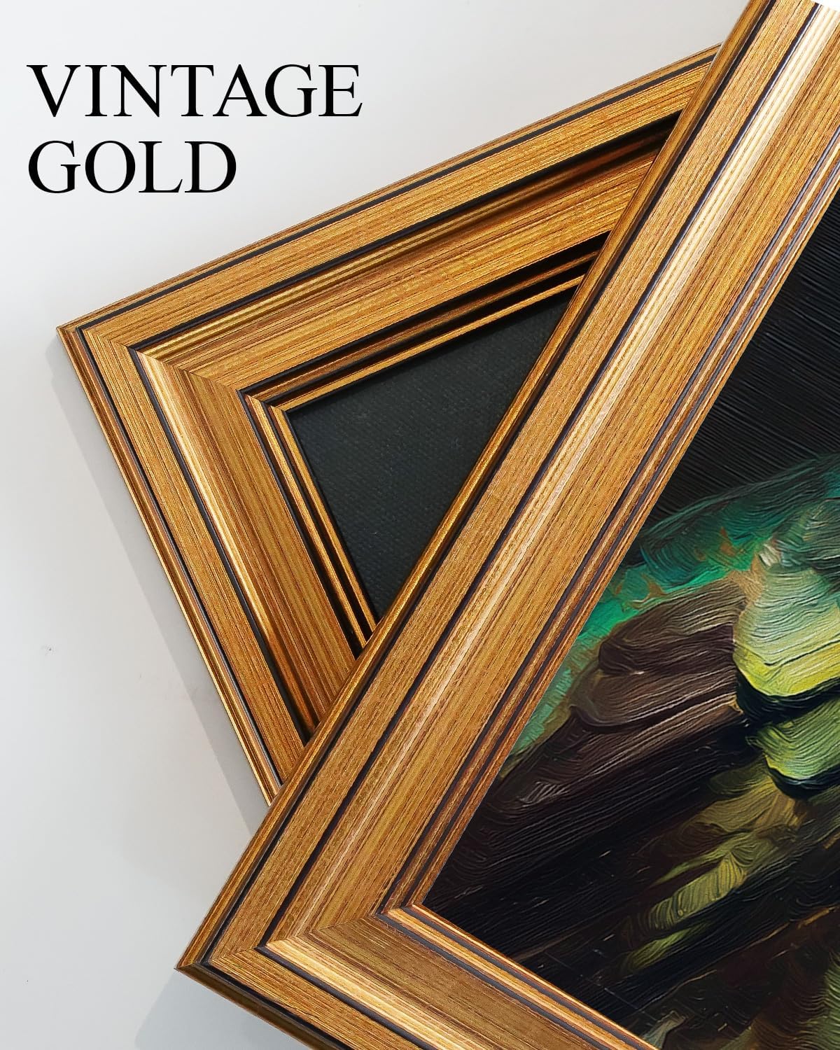 VIYYIEA Vintage Gold Framed Hummingbird Canvas Wall Art - Elegant Home Decor for Living Room & Bedroom (10L x 8W)