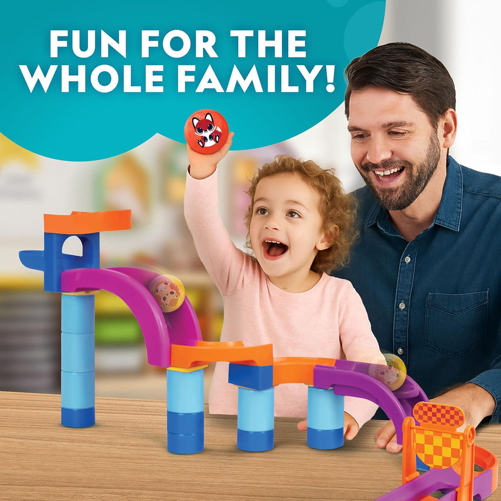 National Geographic Kids Junior Jumbo Marble Run - 35-Piece Buildable Ball Drop Toy for Ages 2+