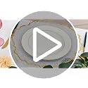 Clear Reef Charger Plates Set of 50 - 13 Inch Gold Rim Acrylic Dining Decor - Variation of THIS listing