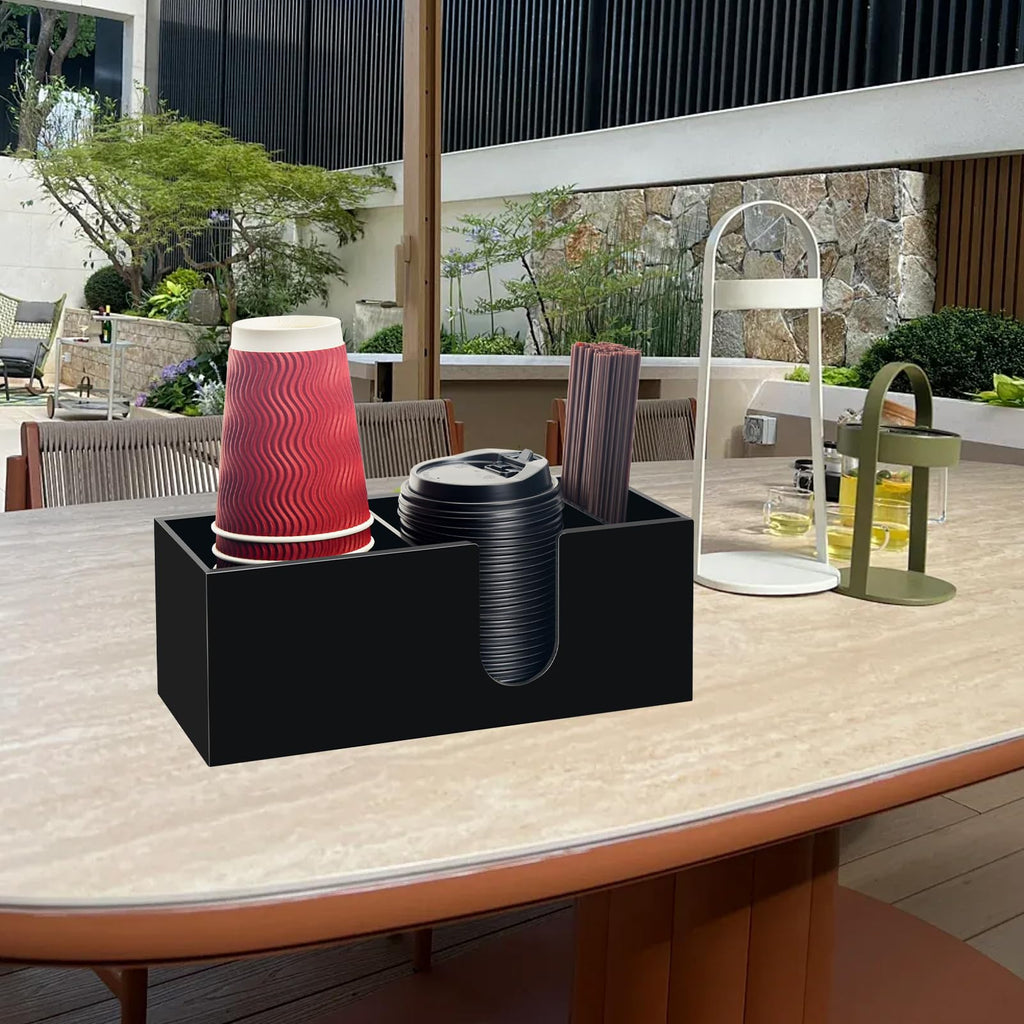Beitiny Coffee Cup Holder for Countertop, Acrylic Coffee Bar Accessories and Organizer, Black Coffee Station Organizer Farmhouse Table Decor