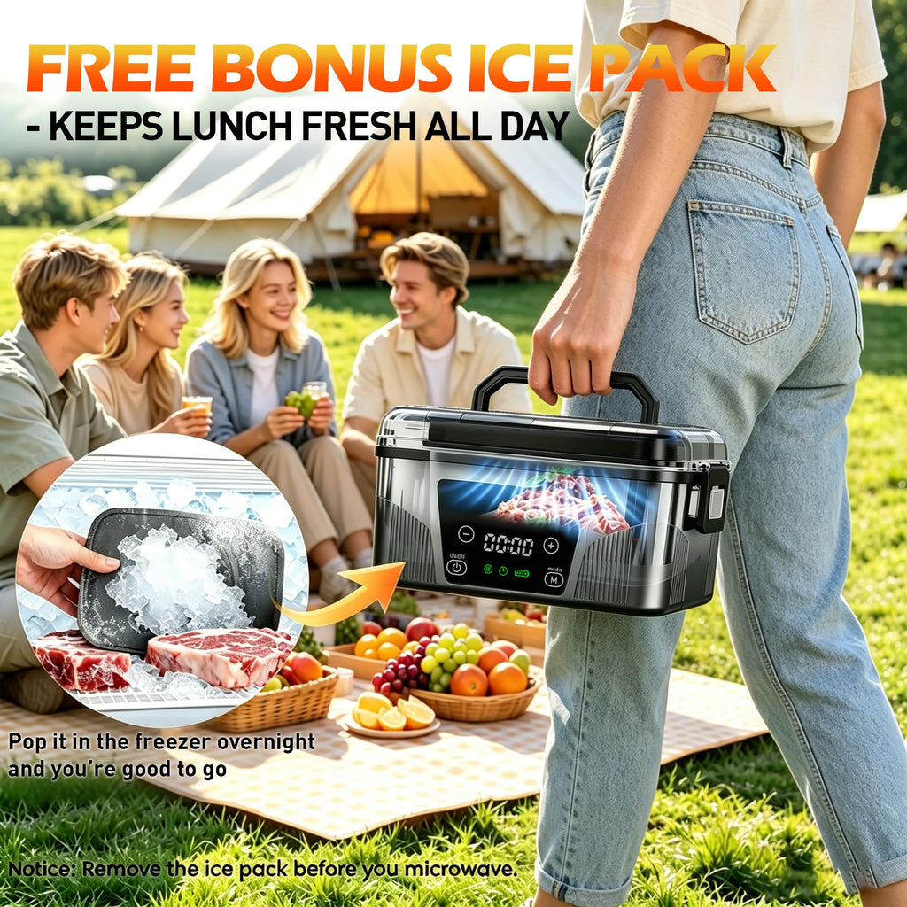 great dachong Heated Lunch Box for Men Adults, 18000mAh Rechargeable Electric Lunch Box Warmer, Wireless Cordless Lunchbox, Portable 6 Cups Battery Powered Food Heater 1.5L for Work Office Car