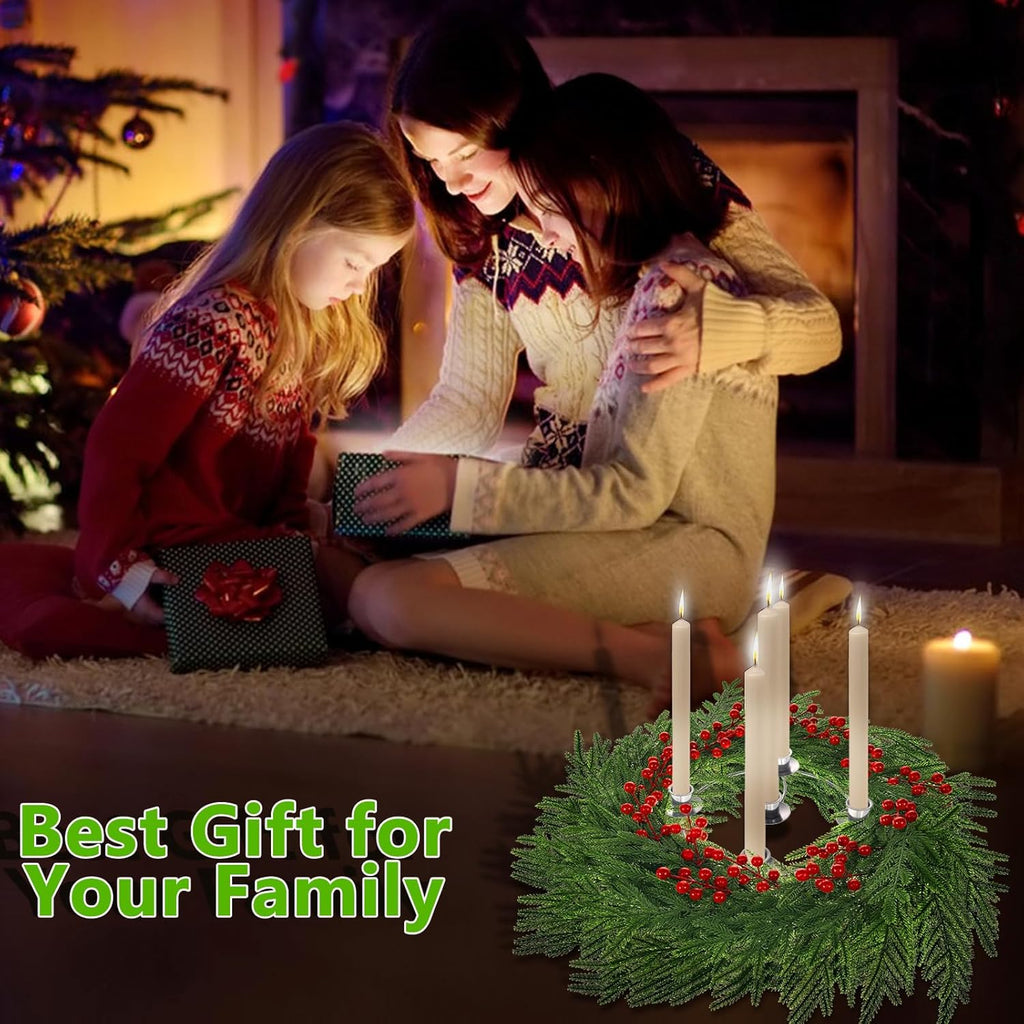 Skiennix Christmas Advent Wreath Ring Set - 5 Candle Holders for Traditional Holiday Decor | Home & Church Centerpiece