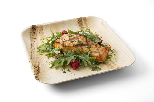 Charity Leaf Disposable Palm Leaf 6" Square Plates (200 pieces) Bamboo Like Serving Platters, Disposable Boards, Eco-Friendly Dinnerware For Weddings, Catering, Events
