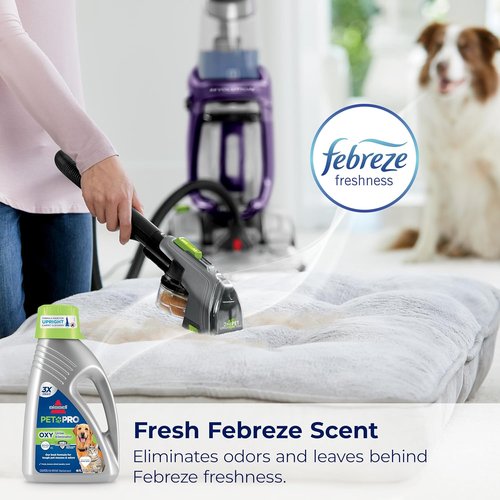 Bissell PET PRO OXY Urine Eliminator - Deep Clean Carpet Solution with Febreze | 48oz, StainProtect Technology