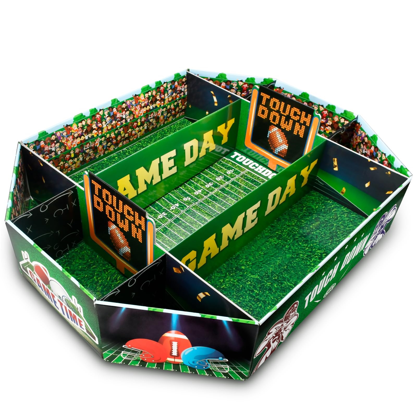 Football Party Decorations, Football Party Favors Food Tray Set Stadium Snack Display Tray for Game Day Tailgate Birthday Party Supplies Kit