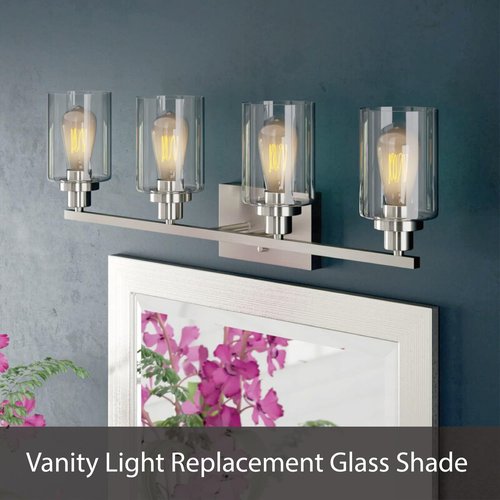 Aspen Creative 23648-60-1 Clear Glass Shade, 1-5/8" Fitter Size, 4-5/8" Diameter x 5-3/4" Height, 1 Pack