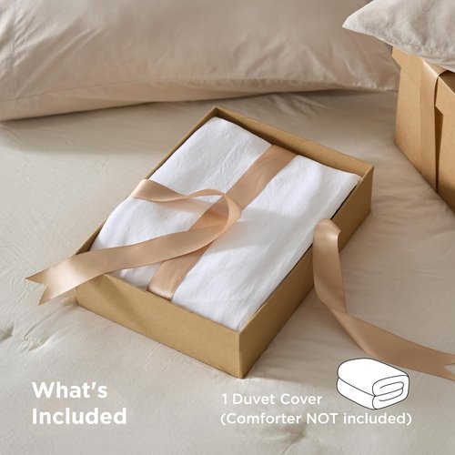 Bedsure Duvet Cover - Ultra Soft Prewashed Cotton-Like Polyester | Full Size 80x90 Inches, White