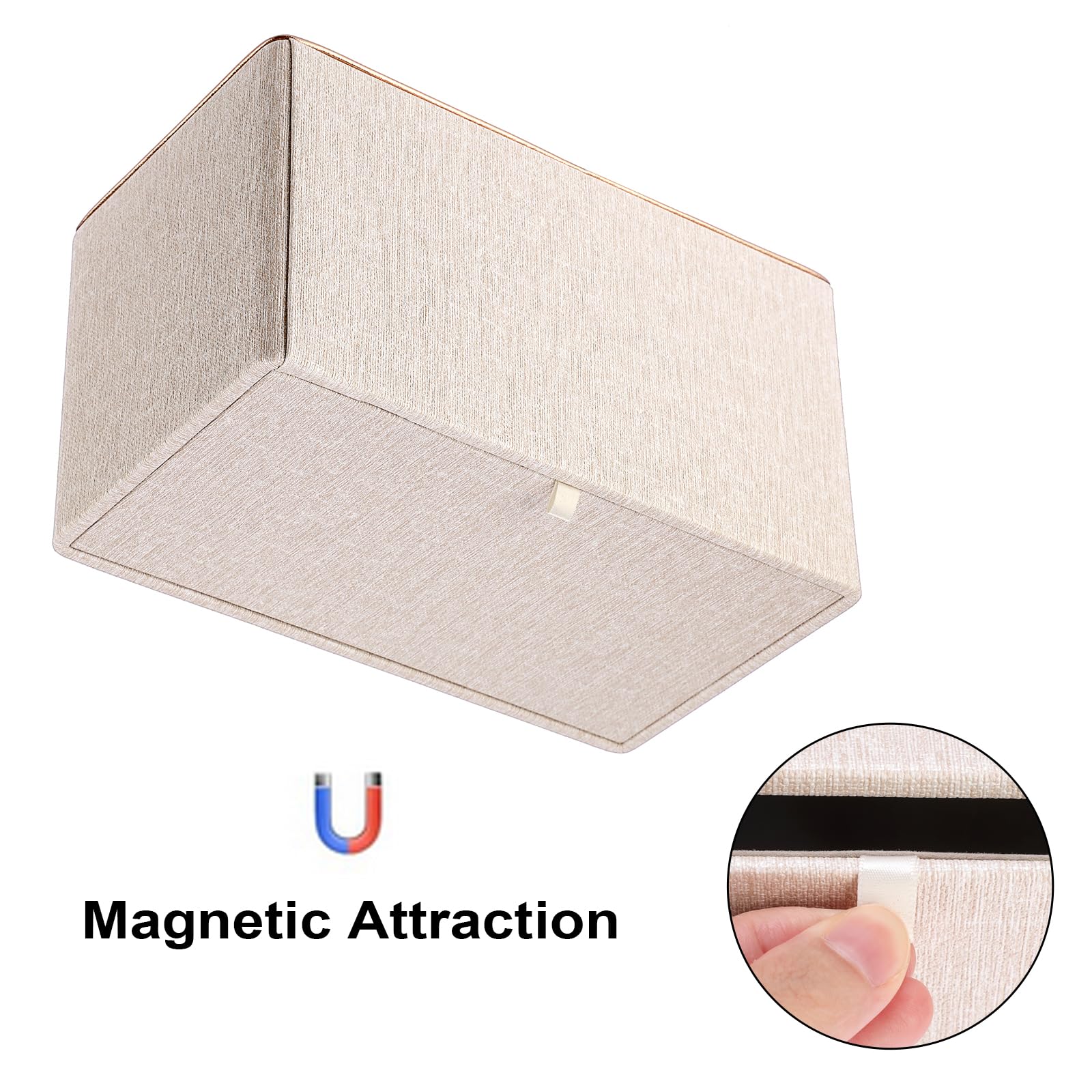 Sumnacon Rectangular Linen Tissue Box Cover - Stylish Tissue Box Holder with Magnetic Bottom, Decorative Tissue Box for Bathroom Toilet Vanity Night Stand Table Countertop Office, Beige Linen Texture