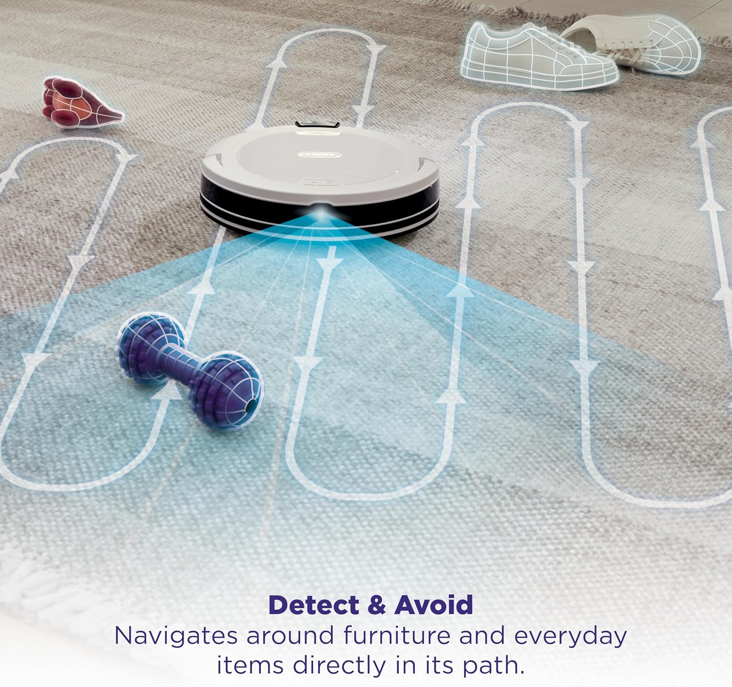 Shark Navigator Robot Vacuum - Powerful Suction & Smart Navigation | Self-Empty Base, White, AV2110S
