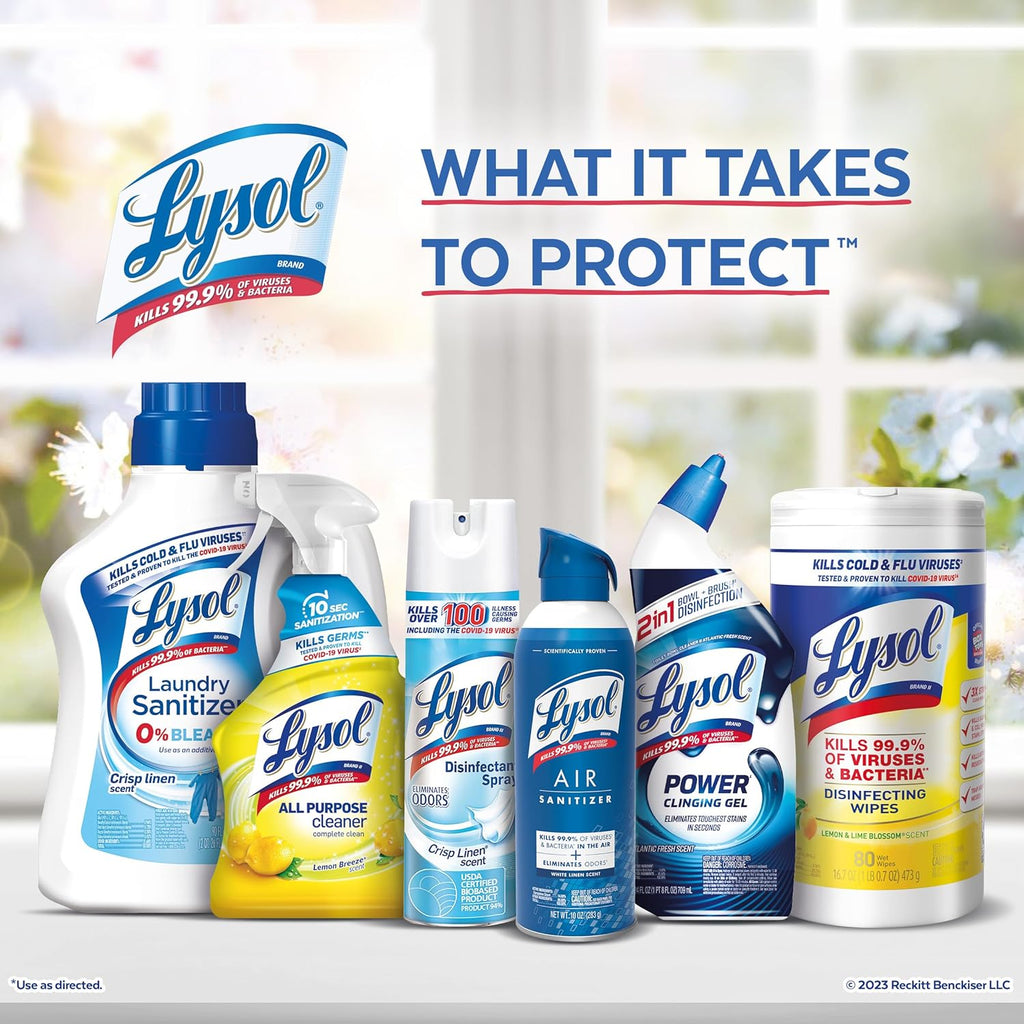 Lysol Toilet Bowl Cleaner Gel - Powerful Stain Removal & Disinfecting - Forest Rain Scent, 24oz