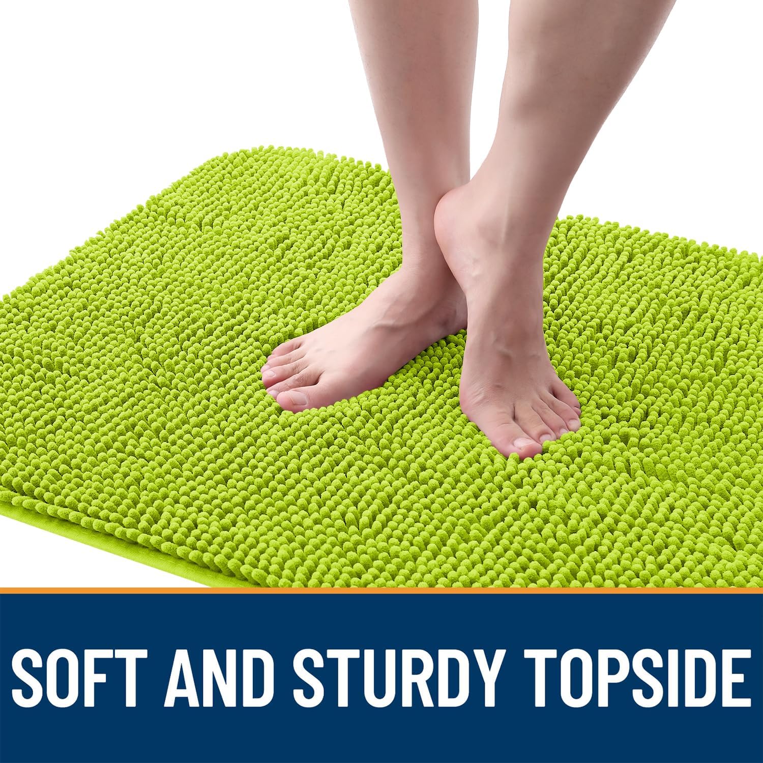 OLANLY Dog Door Mat - Absorbent Non-Slip Washable Doormat for Muddy Paws | 24x16 Bright Green