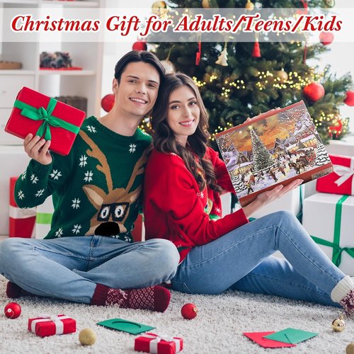 Civaner 1000-Piece Christmas Puzzle - Winter Village Snow Scene | Perfect Holiday Jigsaw for Family Fun