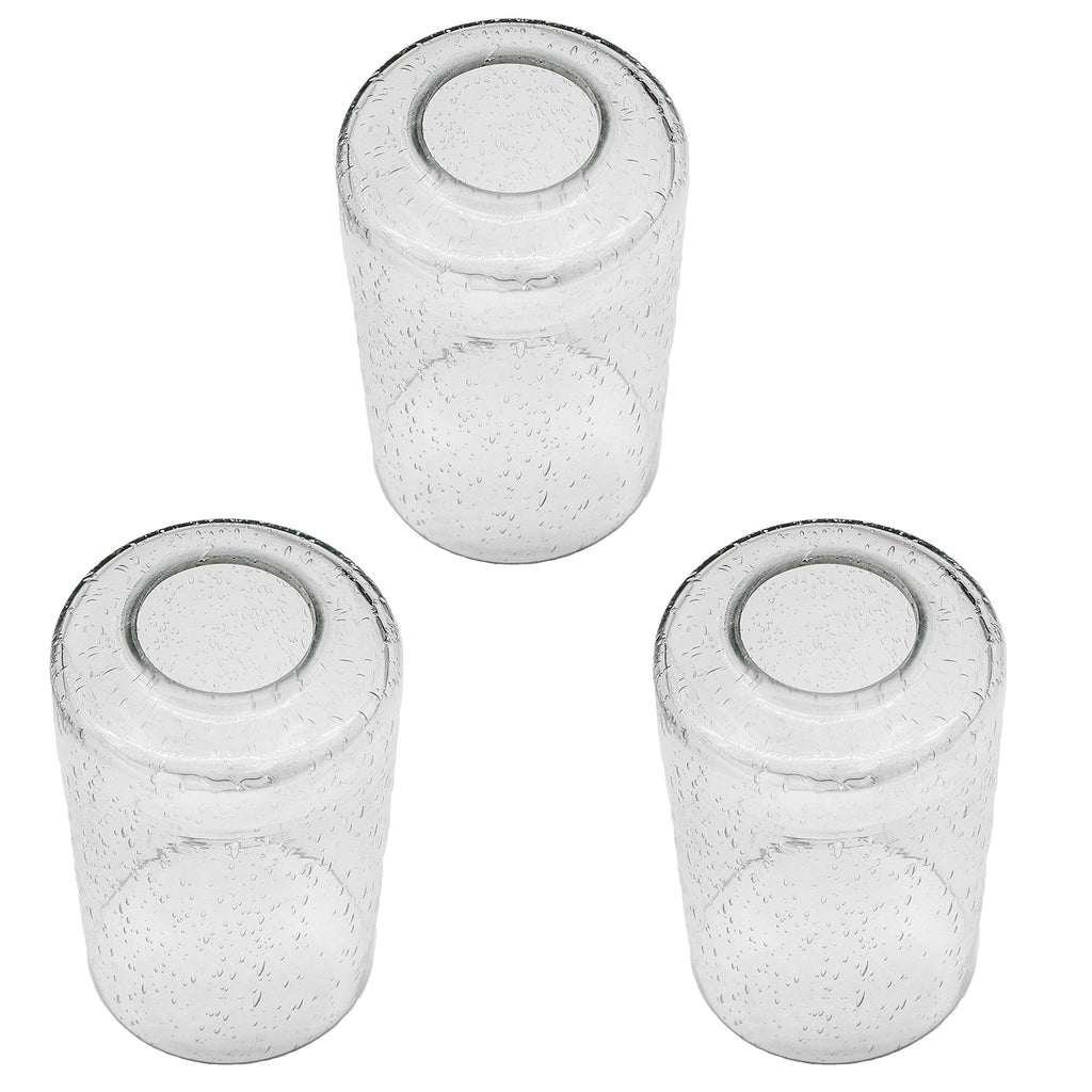 Bubble Seeded Glass Shade, LEDupdates 3 Packs Clear Cylinder for Light Fixture Glass replacement 1" 5/8 fitter