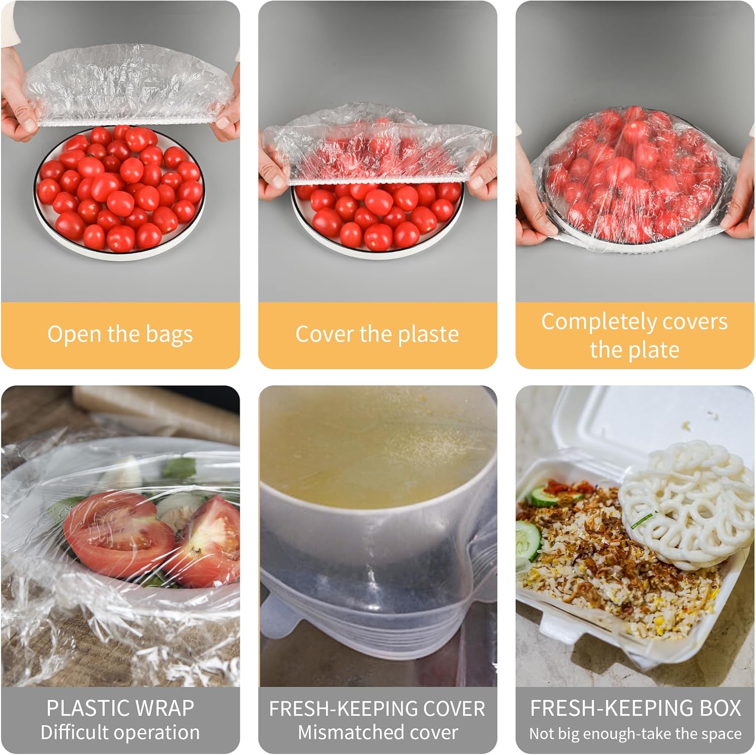 Skiennix 200 Bowl Covers - Large Elastic Shower Caps for Sourdough Bread Proofing | BPA-Free Food Storage