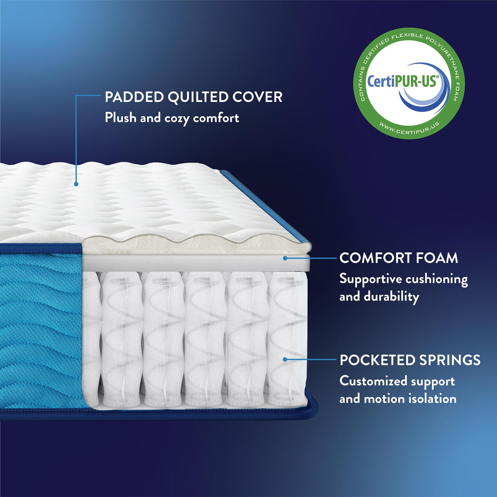 Best Price Mattress 10 Inch Hybrid Mattress, Tight Top, Supportive Foam, Pocketed Coils, Certified Safe Foams & Fabric, Mattress in a Box, Twin